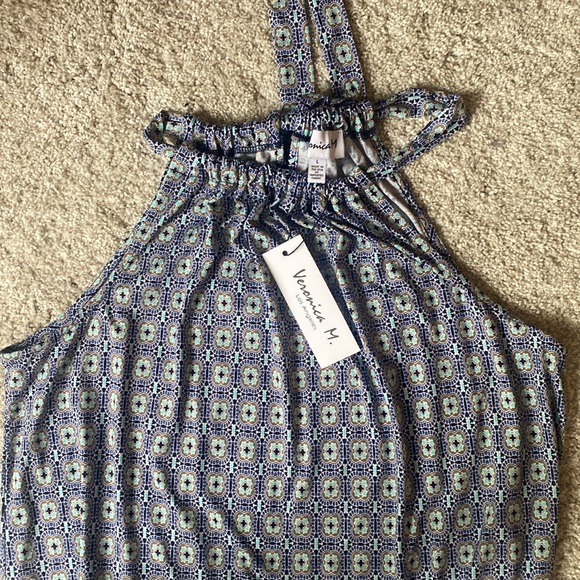 Veronica M tie halter dress- in pretty blue tones - Picture 1 of 6